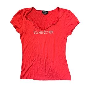 Bebe Coral Pink Women's Top